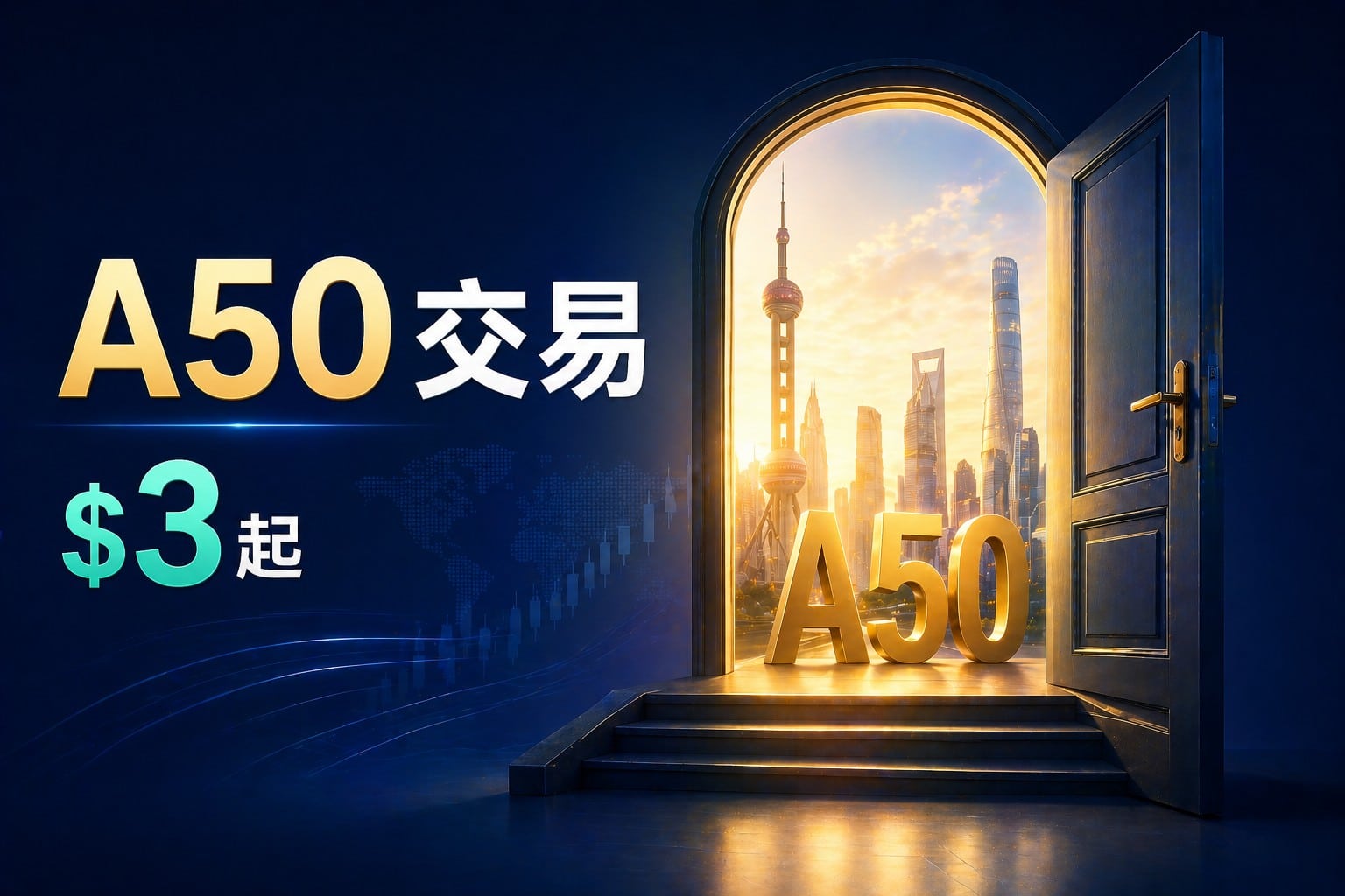 A50 trading with low entry cost showing easy access to the China stock market