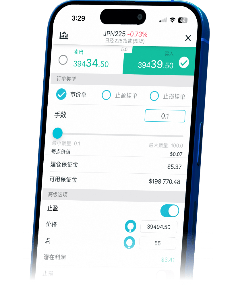 Infographic highlighting ThinkTrader's benefits for JPN225 trading