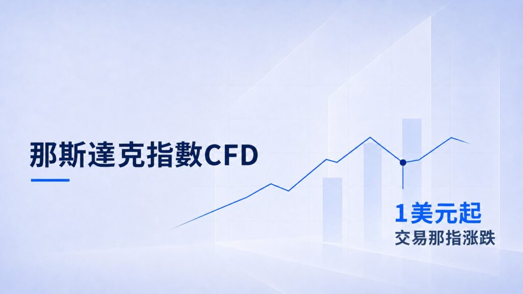 Nasdaq Index CFD with a market chart showing margin trading from US$1.