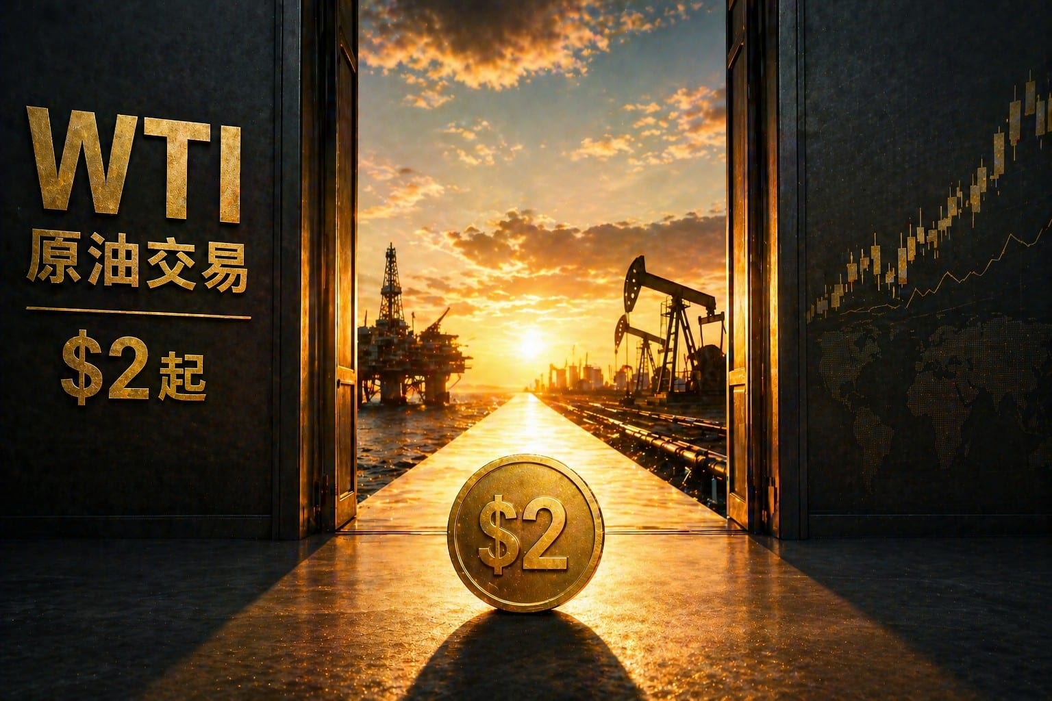 Trade WTI crude oil with low entry cost using CFD concept showing easy access to oil market