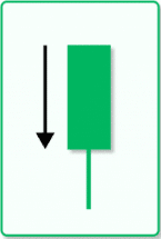 An illustrative image of a bearish marubozu with lower wick.