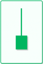 An illustrative image of an inverted bearish hammer candle, showing a small body and a long upper wick.