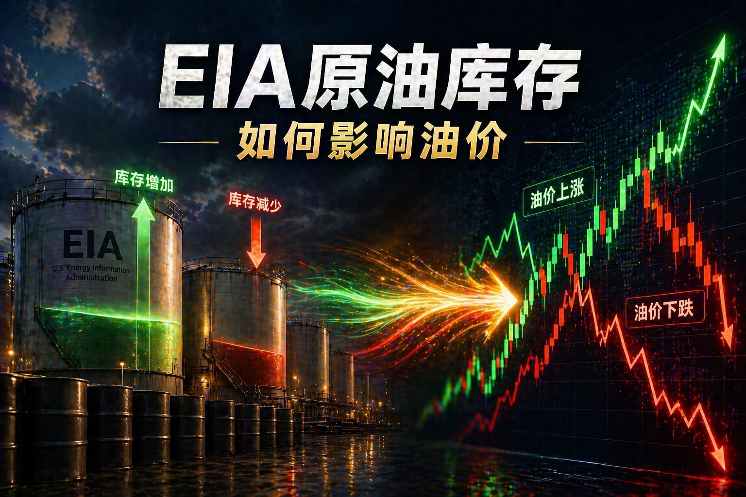 EIA crude oil inventory data impact on WTI price showing stockpile changes driving market volatility