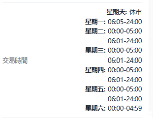 Screenshot of the XAGUSD (Silver) contract details on the ThinkTrader platform, showing information such as trading hour.