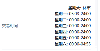 Screenshot of the EUR/JPY (Euro vs Japanese Yen) contract details on the ThinkTrader platform, showing information such as trading hour.