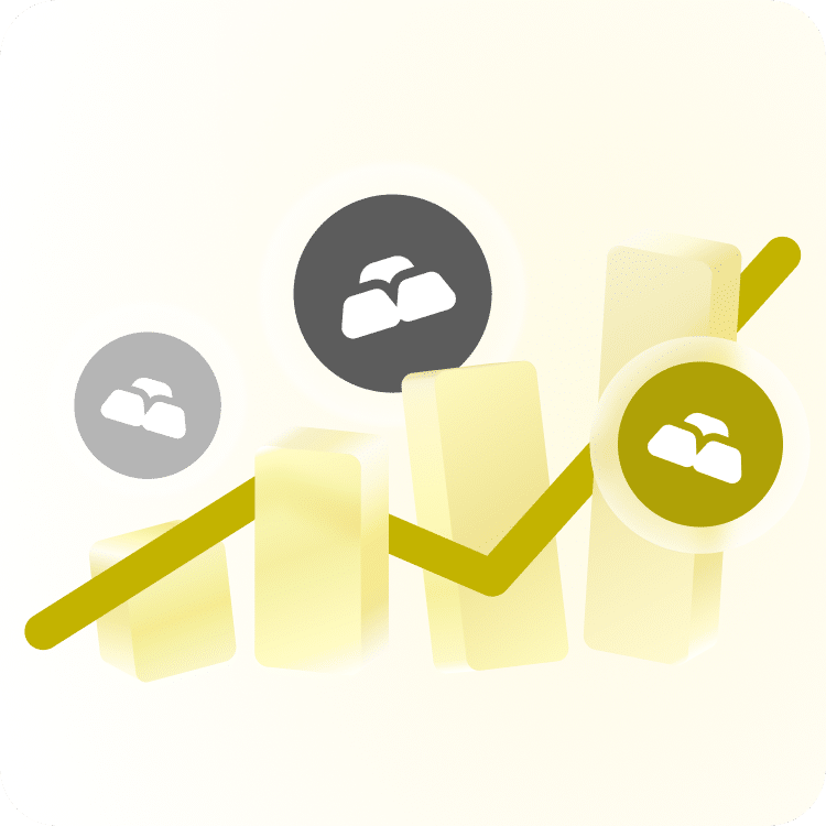 An illustration explaining precious metals CFD trading with icons for gold, silver, and platinum.