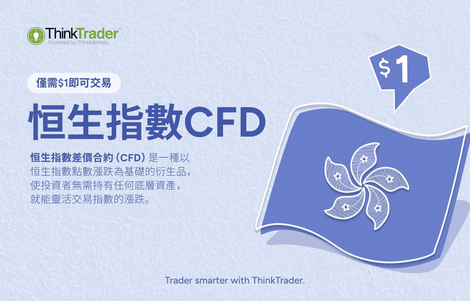 Hero banner featuring the HK50 (Hang Seng Index) logo with text explaining what HK50 CFD is.