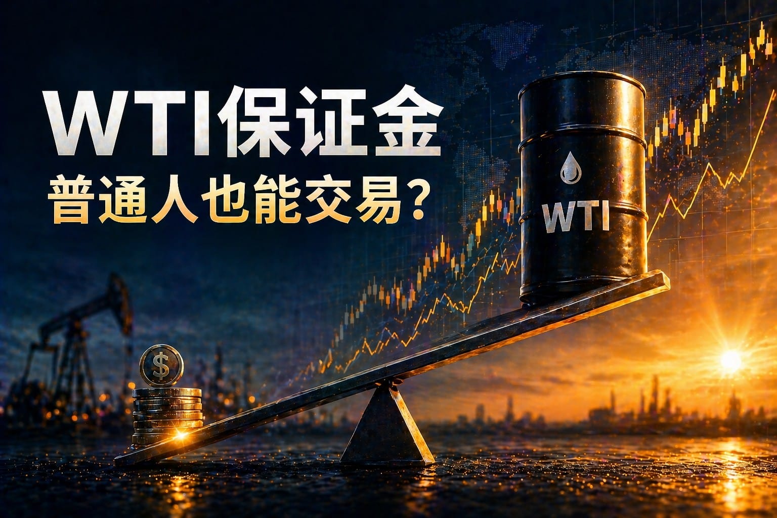 WTI crude oil futures margin concept showing leverage effect from small capital to large market exposure