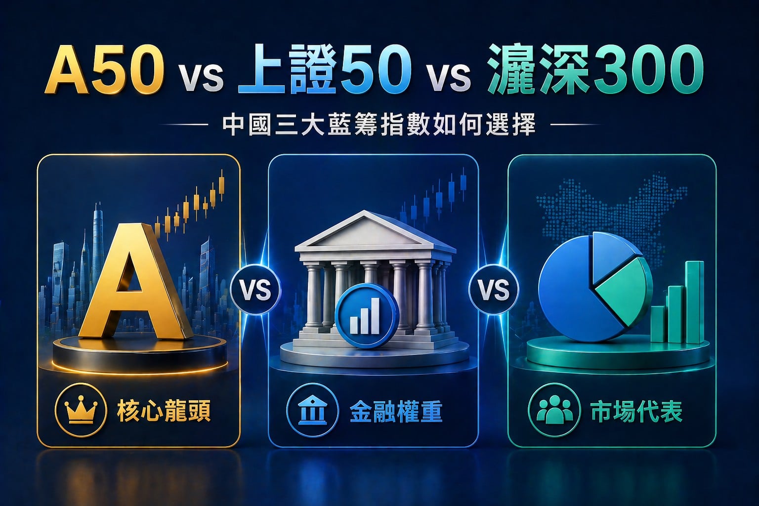 Comparison of A50, SSE 50 and CSI 300 indices for choosing China blue chip index
