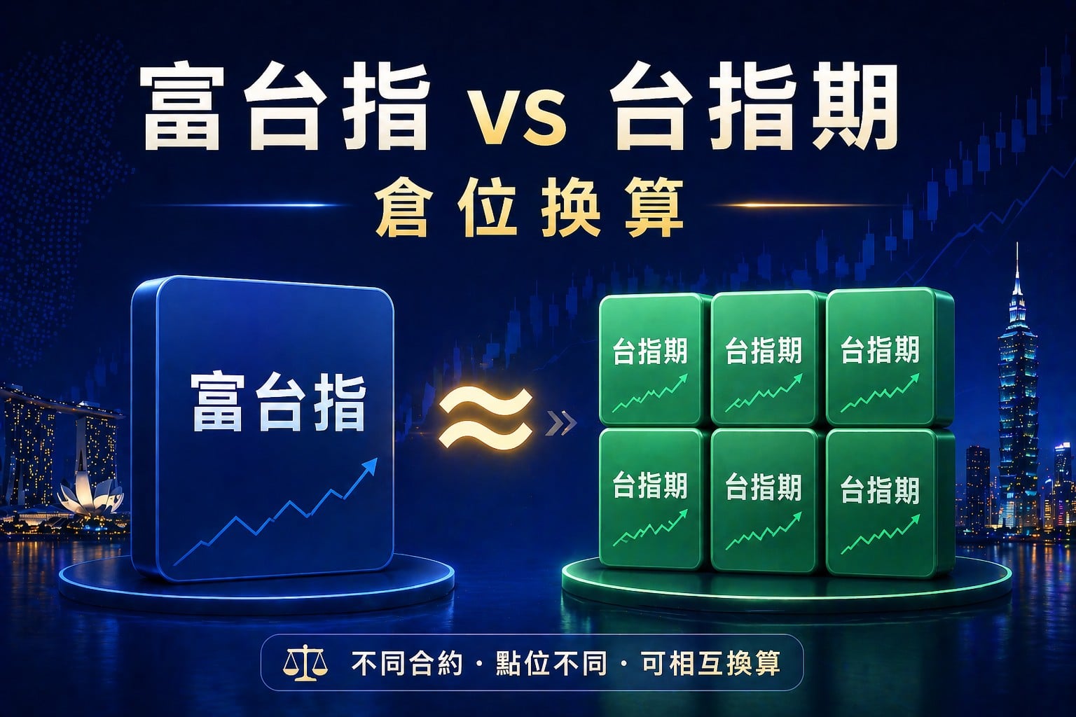 FTSE Taiwan Index futures to TAIEX futures position conversion concept showing ratio relationship