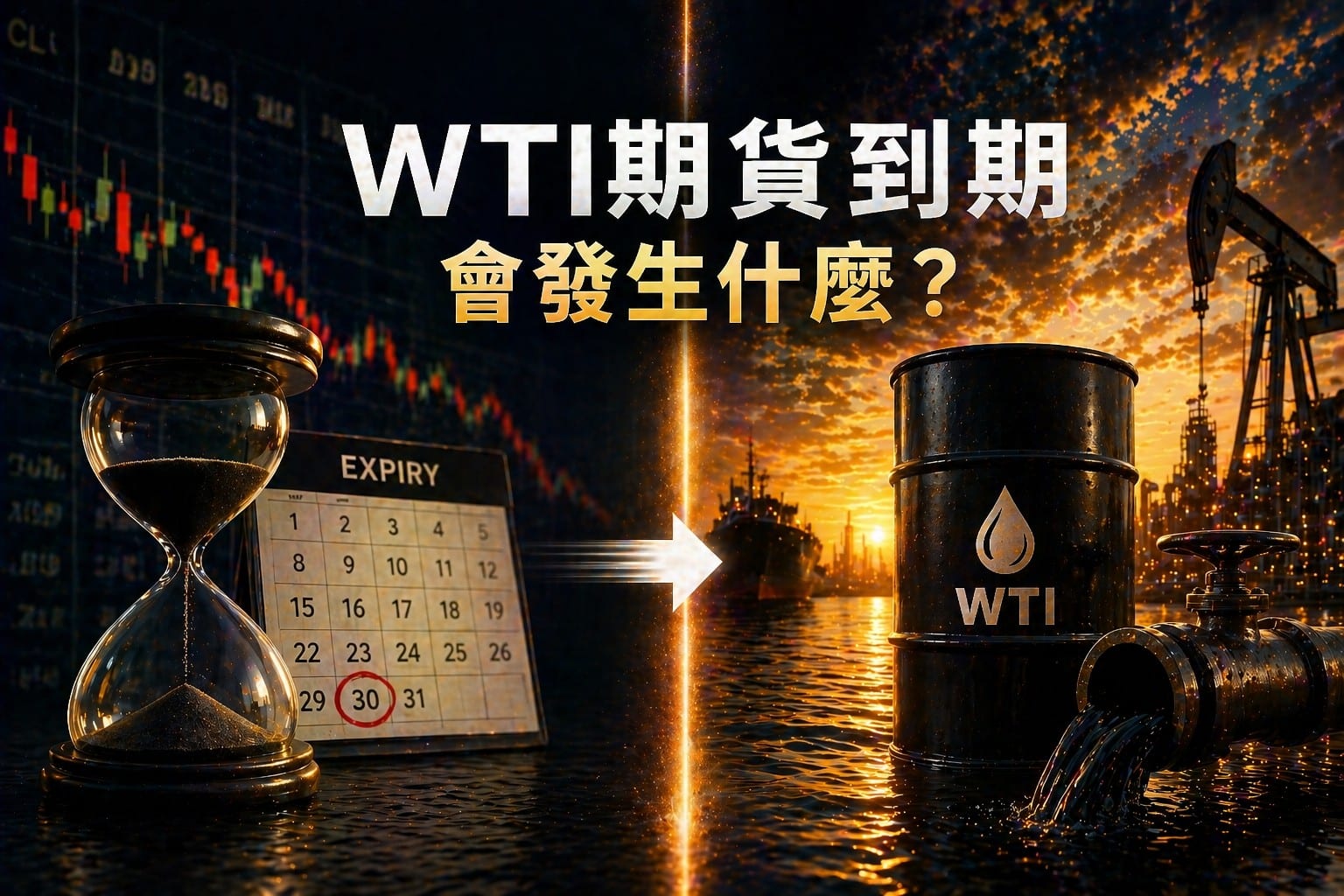 WTI futures expiry concept showing transition from financial contract to physical oil delivery