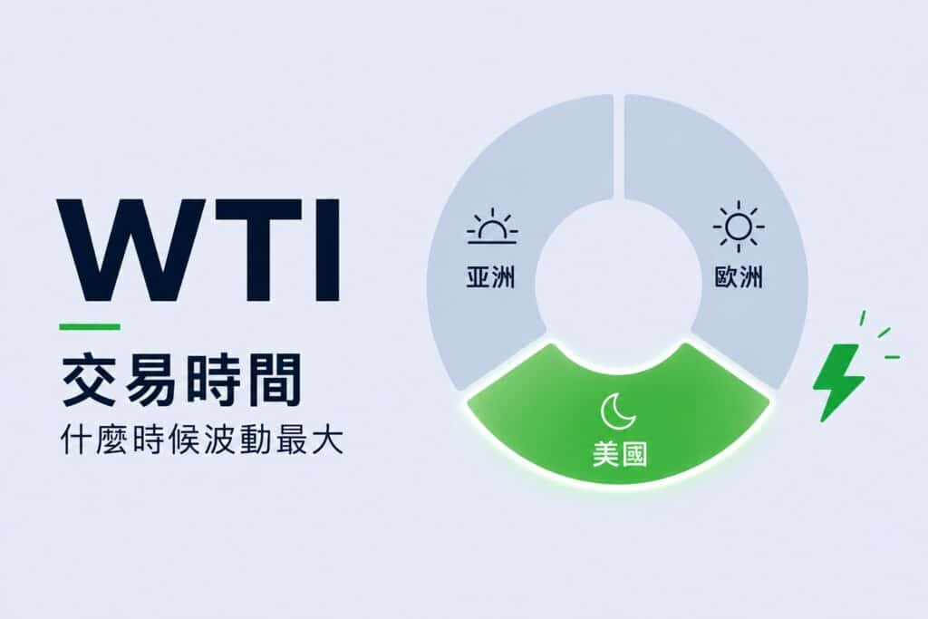 WTI trading hours guide showing Asian, European and U.S. market sessions and the period of highest price volatility