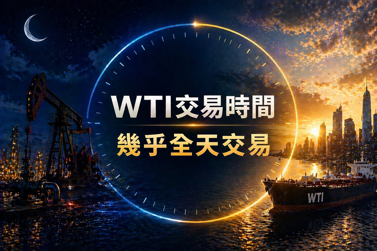 WTI crude oil trading hours showing nearly 24 hour global market cycle