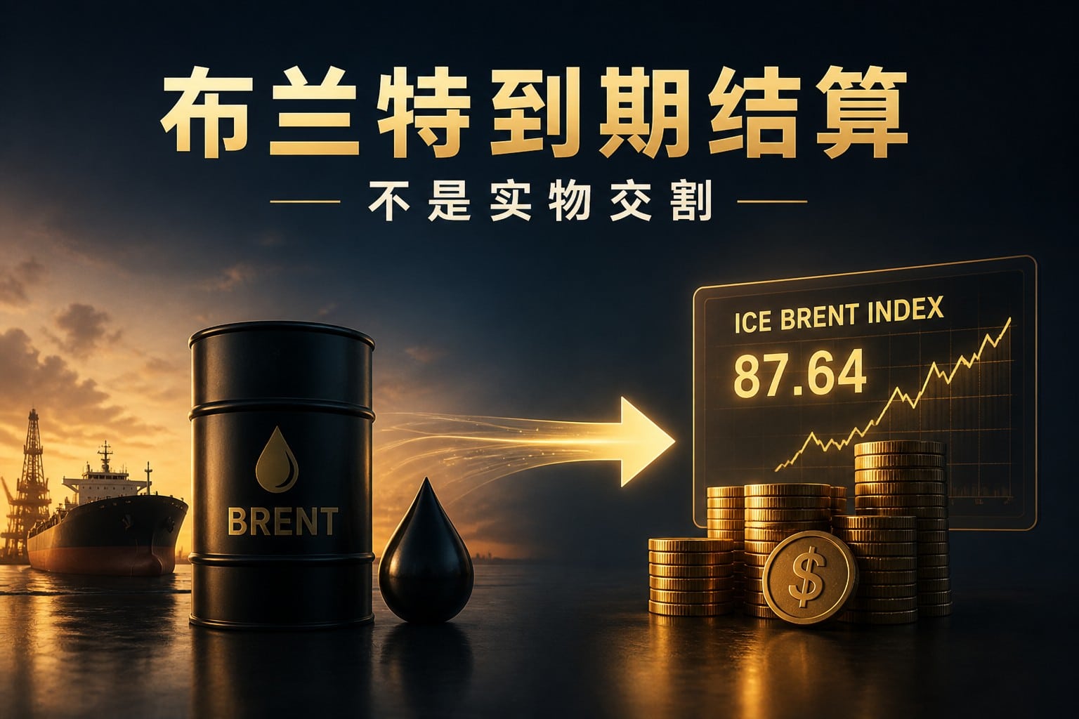 Brent crude oil futures settlement showing oil converting into cash instead of physical delivery
