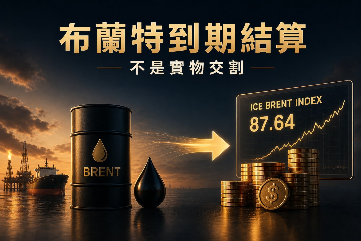 Brent crude oil futures settlement showing oil converting into cash instead of physical delivery