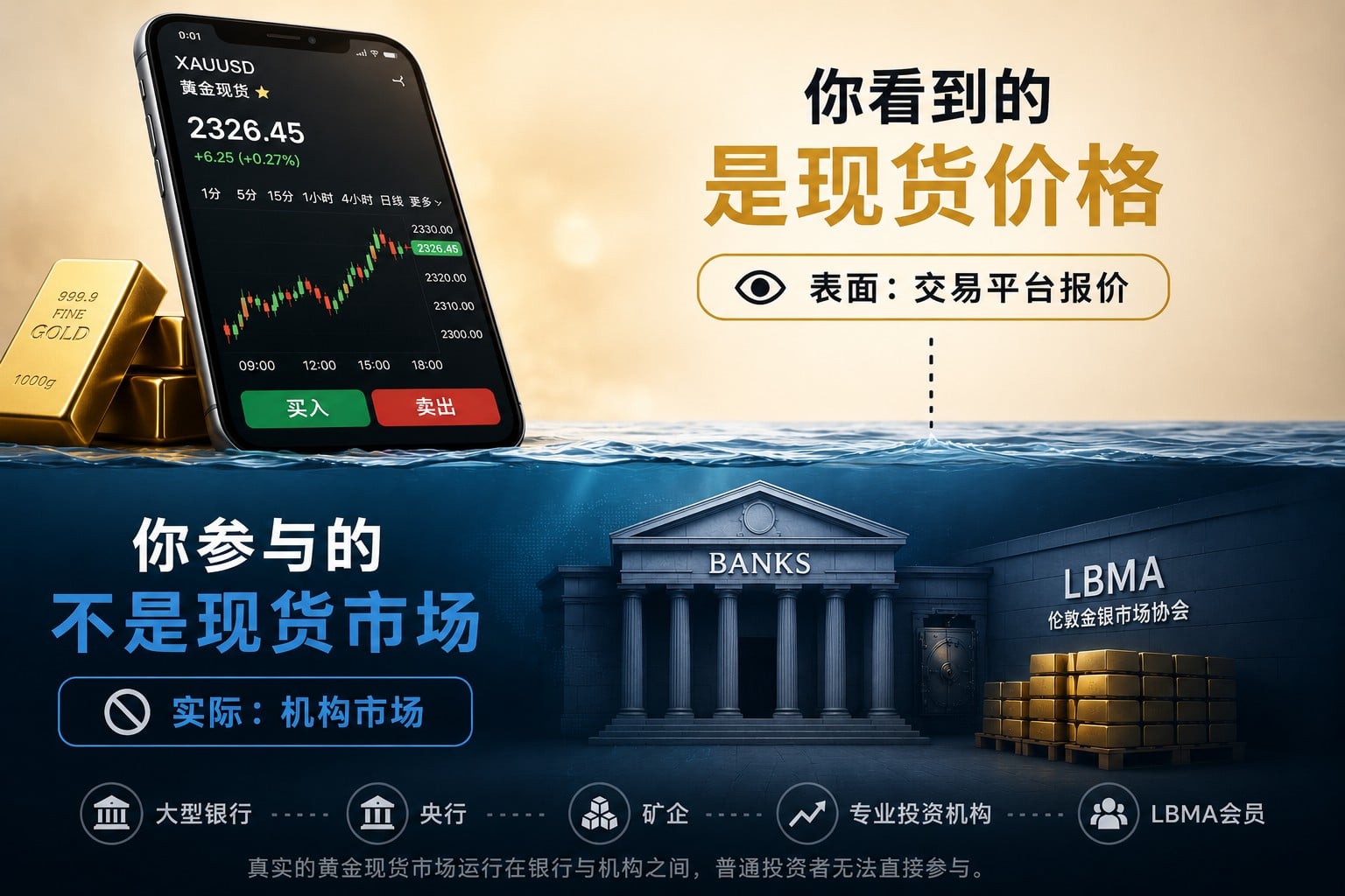 Gold spot market structure showing difference between visible trading price and underlying institutional market system