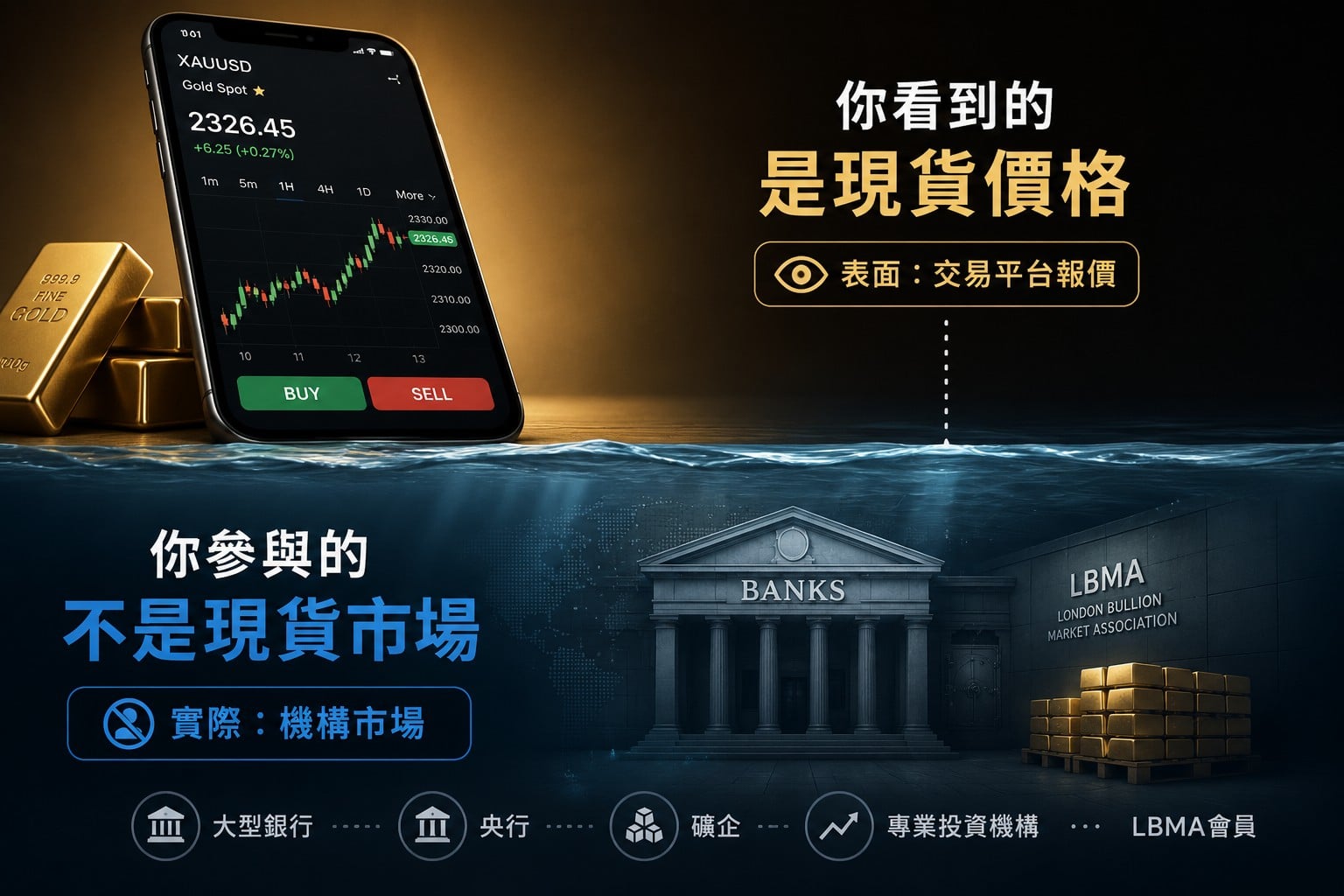 Gold spot market structure showing difference between visible trading price and underlying institutional market system