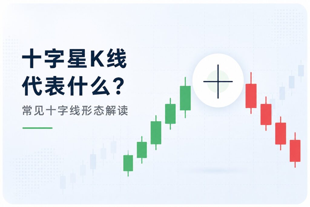 Minimalist doji candlestick chart illustration showing common doji patterns, market indecision, and potential trend reversal signals in technical analysis.
