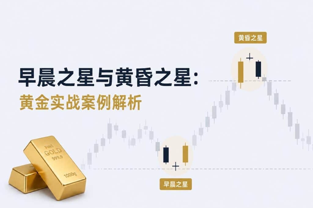 Morning Star and Evening Star candlestick patterns explained with a gold market case study